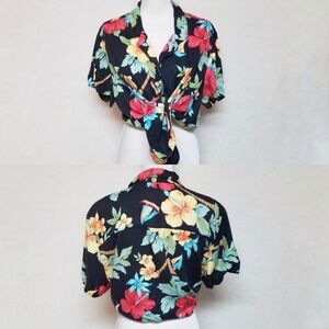 VINTAGE Caribbean Joe Tropical Button Up Shirt